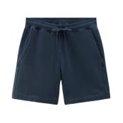 Marineblå Logo Elastisk Midje Shorts