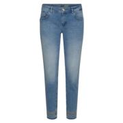 Diva Jeans med rå kant og søm- og lurexdetaljer - Blå