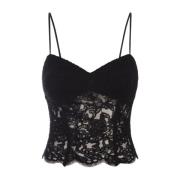 Svart Blonder Bustier Top Bullet Bra