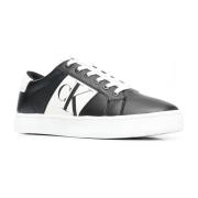 Sort Skinn Tekstil Sneakers