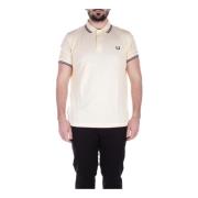 Beige Logo Front Polo Skjorte