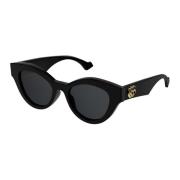 Svarte solbriller med katteøyne og GG-logo