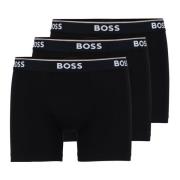 Elastiske Bomull Boxerbriefs 3-Pakke Svart