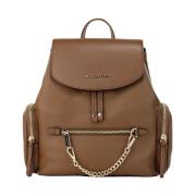 Pebbled Leather Chain Shoulder Backpack