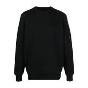 Sort Diagonal Hevet Fleece Sweatshirt