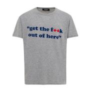 Bomull T-skjorte med 'Get the f**k..' Print