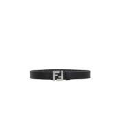 Reversible Canvas Leather Belt Black