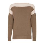 Beige Bomull Pullover Sweater