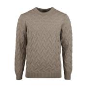 Merino Ull Kabelstrikk Crew Neck