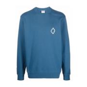 Blå Bomullssweatshirt med Logo Print