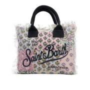 Bomull Shopping Bag med Blomstertrykk