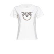 Love Birds Brodert Hvit T-skjorte