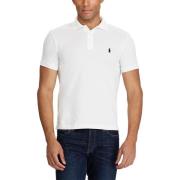 Hvit Slim Fit Stretch Mesh Polo T-Skjorte