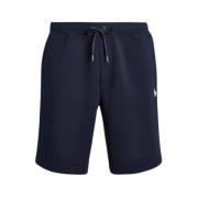Marineblå Polo Shorts med Brodert Logo