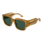 Stilige solbriller i lys brun/grønn