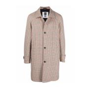 Dejam Houndstooth Coat Button Closure Logo