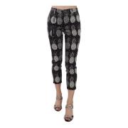 Sort Ananasprint Skinny Capri Bukser