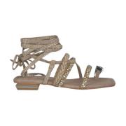 Gresk Stil Knotted Leg Sandal