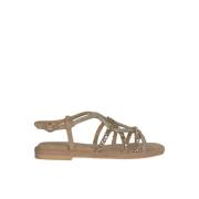 Rhinestone Flettet Sandal