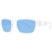 Hvite Rektangulære Solbriller med Speileffekt for Menn