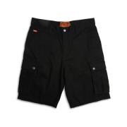 Svart Denim Cargo Shorts