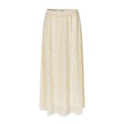 Beige Paljett Maxi Skjørt Nia