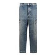 Cargo Jeans Regular Fit Bomull Denim