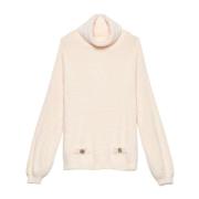 Chenille Dolcevita Sweater med Lommer