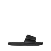 Sorte Slide Flate Sandaler