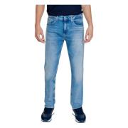 Blå Bomull-Lycra Herre Jeans