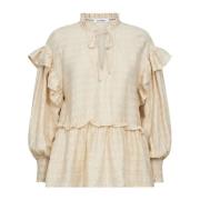 Frill Bluse med Puff-ermer