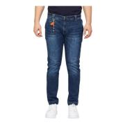 Slim-Fit Chino-Style Jeans med Stilig Applikasjon