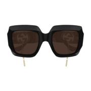 Rektangulære solbriller med Gg1022S-005 svart kjede