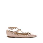 Rosa Lær Studded Ballet Flats