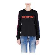 Sort Bomull Logo Sweatshirt