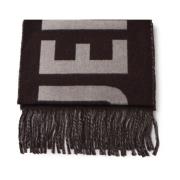 Ull Frynse Skjerf med Jacquard Logo