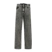 Grå 5 Lomme Wide Leg Jeans