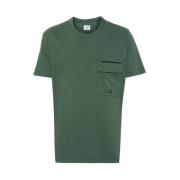 Mørkegrønn Bomull T-skjorte med Logo Print