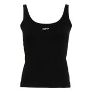 Svart Tank Top med Brodert Logo