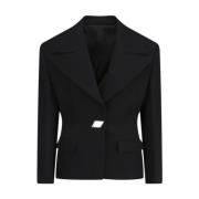 Sort Ullblanding Blazer