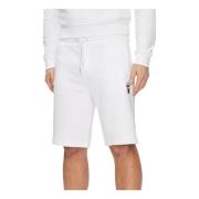 Hvit Bomullsblanding Regular Fit Shorts