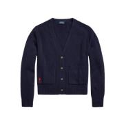 Cashmere Ull Cardigan med Polo Player Broderi