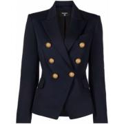 Sort Blazer med Gullkorsede Knapper