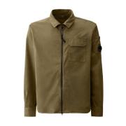 Khaki Bomull Regular Fit Skjorte