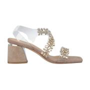 Krystallklar Hæl Sandal