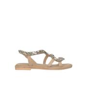 Rhinestone Snake Flat Sandal