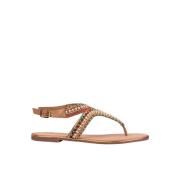 Fargerik Perledekorert Flat Tå Sandal