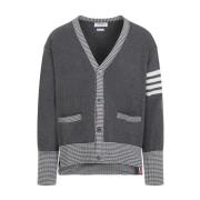 Icon Intarsia V Neck Cardigan