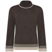 Brun Melert A-Formet Pullover Genser