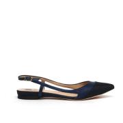 Blått Skinn og Lurex Slingback